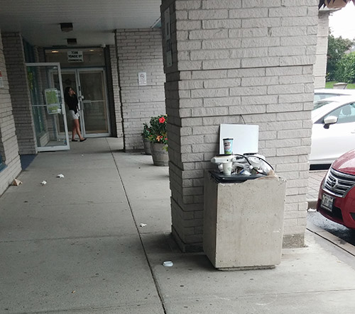 Garbage in front of our building D